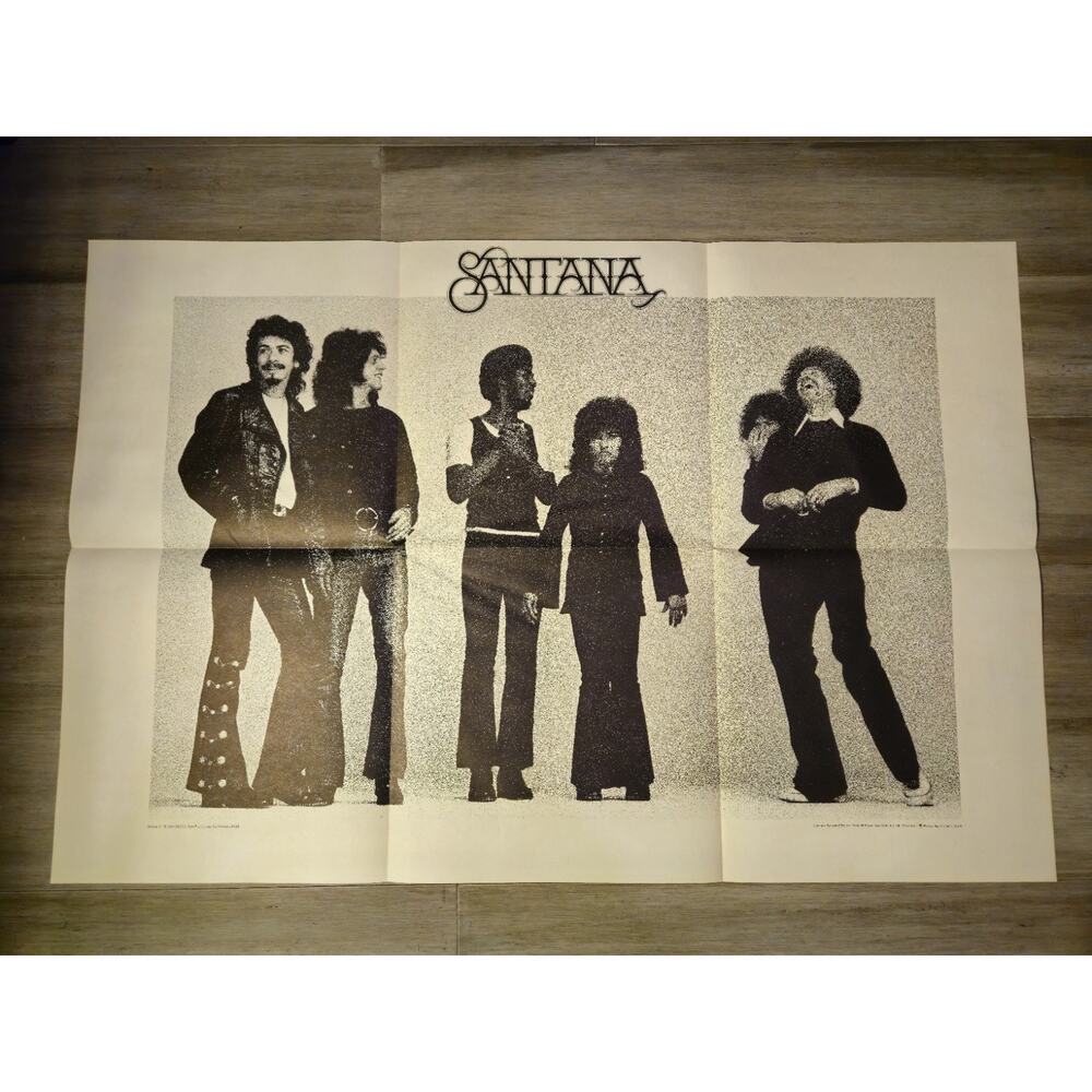 RARE Santana 33" X 22" Poster from 1969 Debut LP Album - Very Good Condition